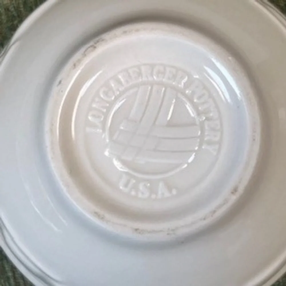 Longaberger‎ Pottery Traditions Ivory Woven Basket Weave Bowl USA 4.5 Inch Small